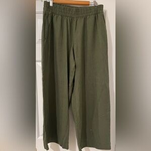 High-Waisted Linen-Blend Wide-Leg Pant